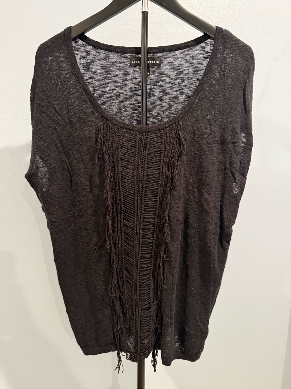 Rock and Republic See-through, Cut-off sleeve shirt